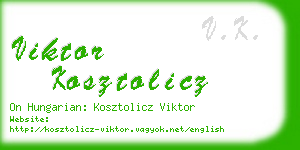viktor kosztolicz business card